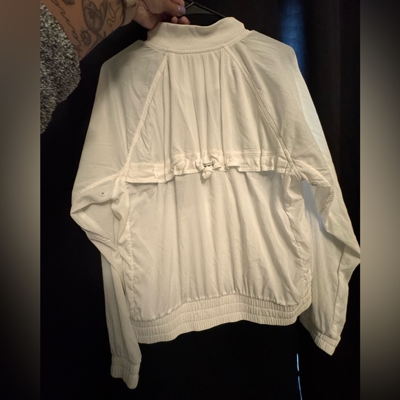 Athleta Women's White Bomber Jacket - Picture 3 of 4